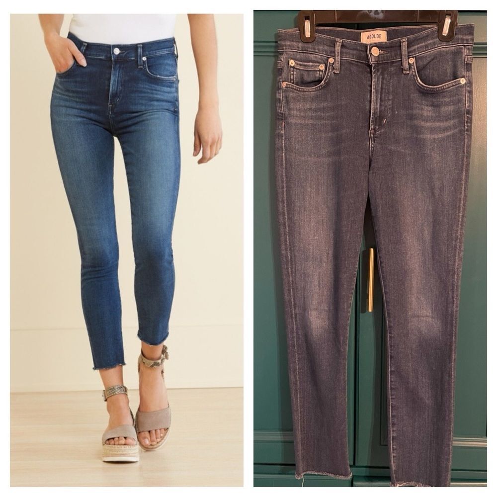 Agolde high rise skinny jeans in Sophie crop stretch sz 27